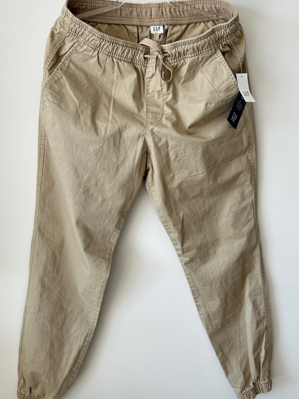 GAP Men's Khaki Drawstring Jogger Pants